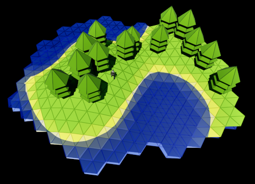 Trees and Pseudo-Wireframe Shading